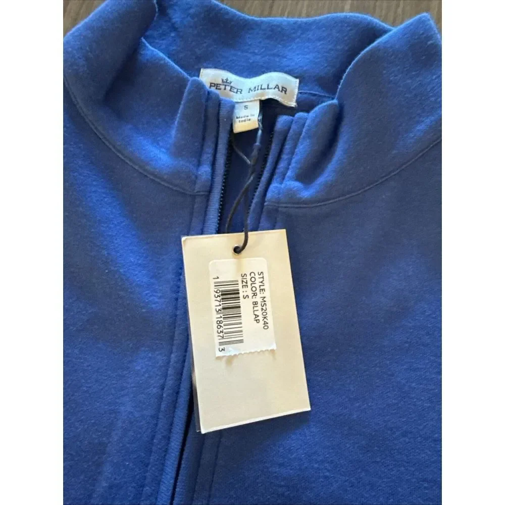 PETER MILLAR Crown Confort‎ TaylorMade Logo Sz Small Quarter-Zip Blue Color NFC